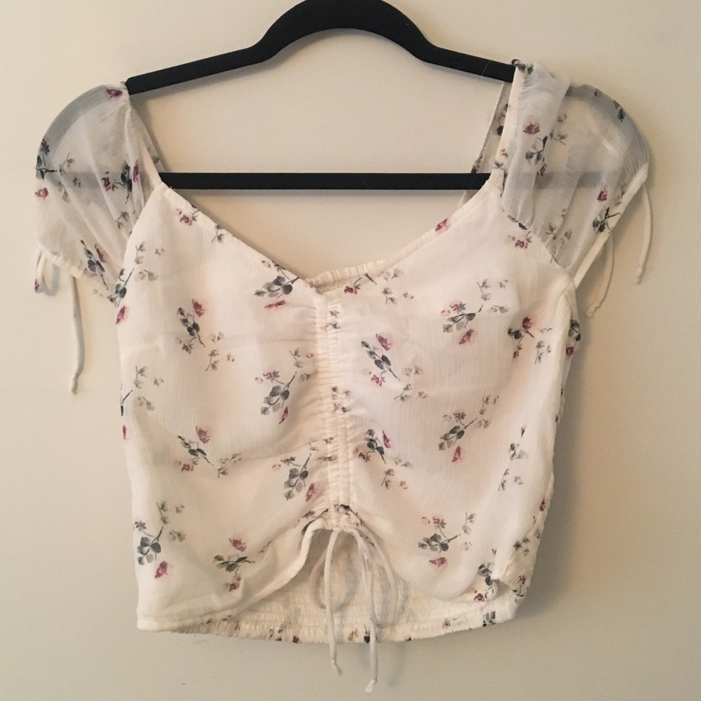 White cropped blouse